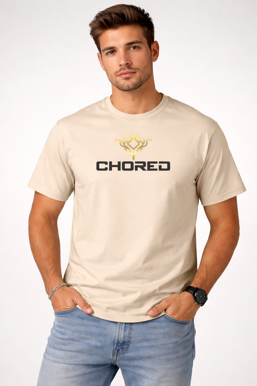 The signature T-Shirt Ronde Hals 100% katoen - Logo Midden