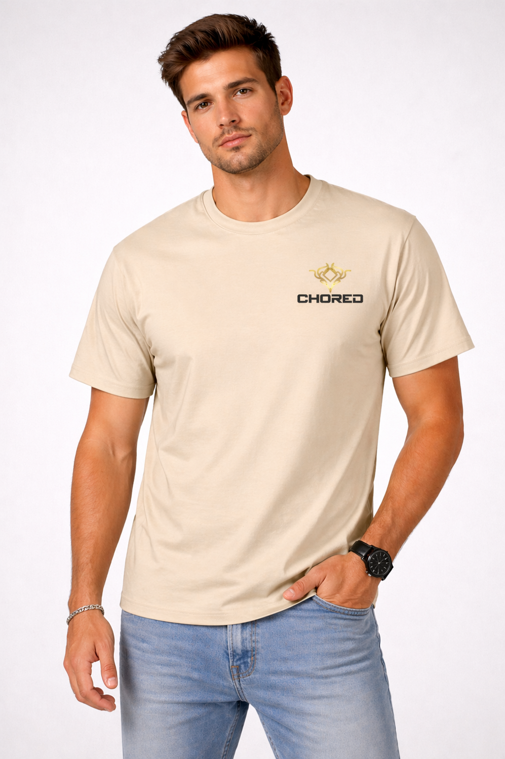 The signature T-Shirt Ronde Hals 100% katoen - Logo Borst